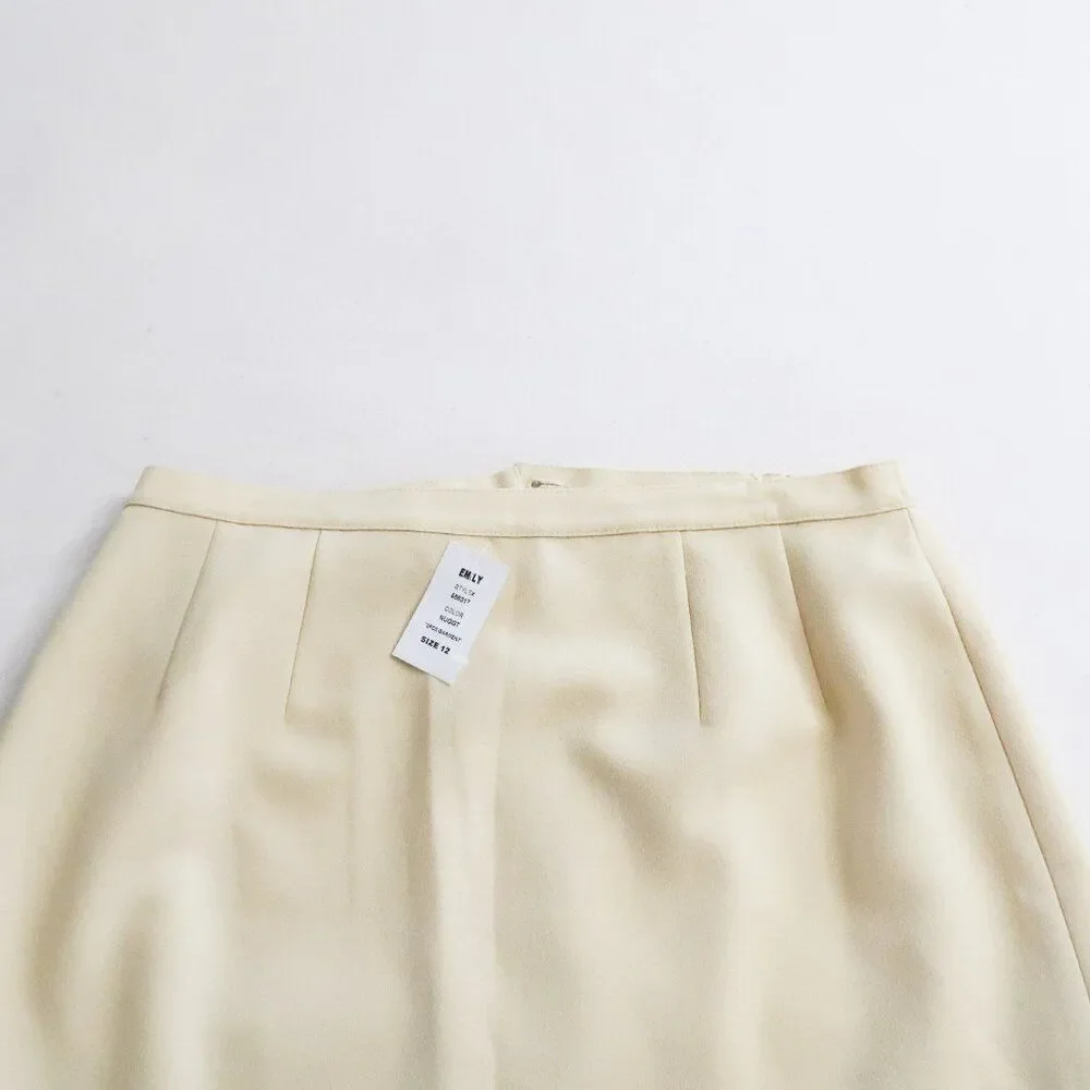 Emily Light Yellow Skirt Suit Size 12